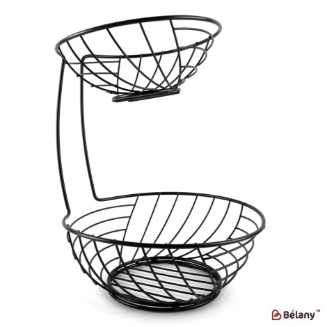 Two-level fruit stand, black, 33x26