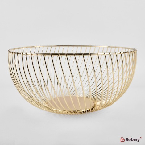 Gold fruit vase 25x12 "Lines"