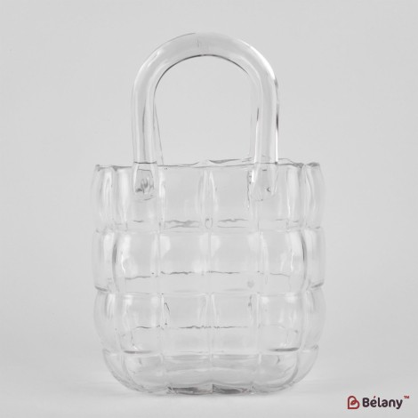 Vaza de sticla "Handbag" transparenta