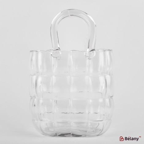 Vaza de sticla "Handbag L" transparenta 28/18