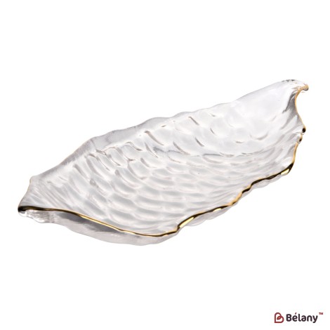 Platou din sticlă „Leaf”, 2/21/9 cm