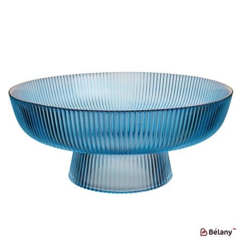 Bol pe picior din sticlă „Colorito”, 11/25/25 cm, albastru