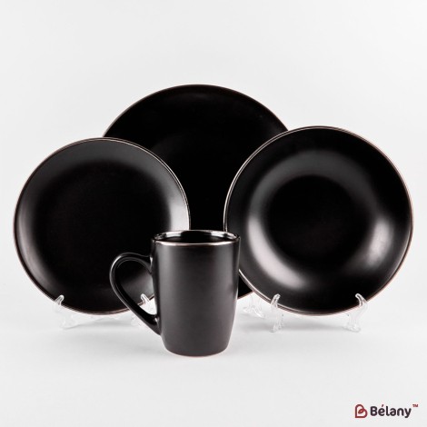 Set de vase de 16 piese "Deep black"