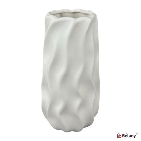Vaza din ceramica "Val" alb