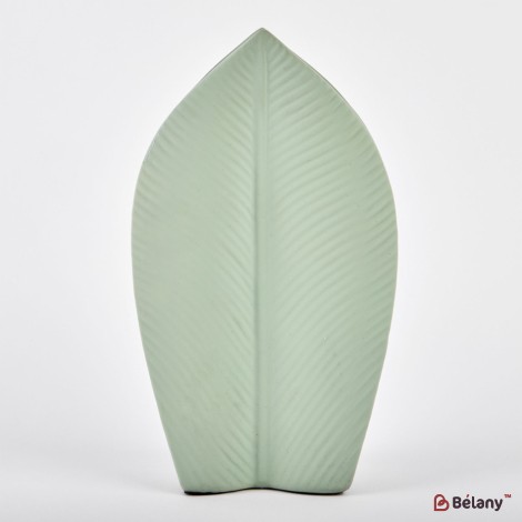 Vaza ceramica "Leaf" verde 20x3