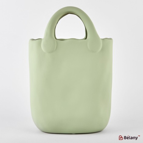 Vaza ceramica "Handbag L" verde 28x17