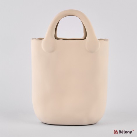 Vaza ceramica "Handbag S" piersica 22x14