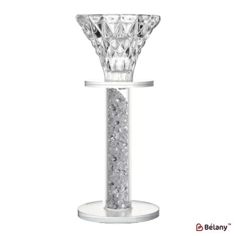 Glass candle holder with glass chips for 1 candle "Shine M"
