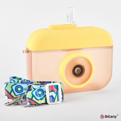Water bottle "Camera" 400 ml, yellow