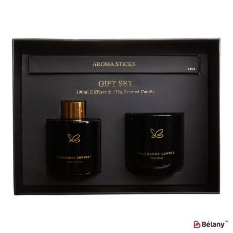 Set difuzor de aromă și lumânare de aromă "Golden" Rose oud