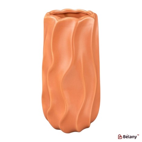 Vaza din ceramica "Val" portocalie