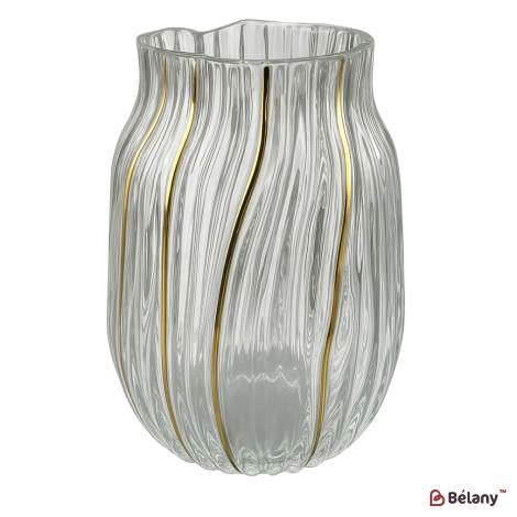 Vaza de sticla "Gold wave S" transparenta
