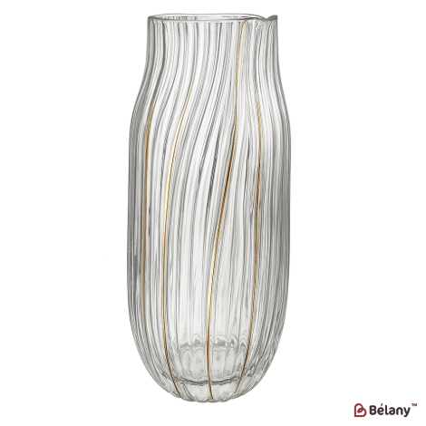 Vaza de sticla "Gold wave M" transparenta
