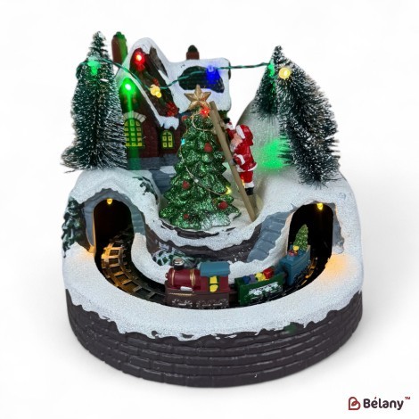 Figura interactivă „Christmas Town #2” 3xAA, USB, 8 melodii