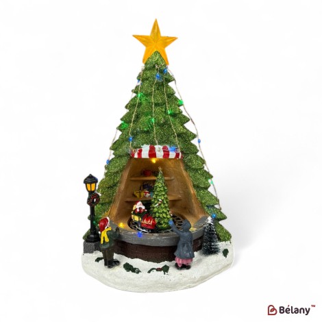 Figura interactivă „Christmas Town #7” 3xAA, USB, 8 melodii