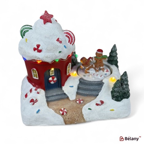 Figura interactivă „Christmas Town #8” 3xAA, USB, 8 melodii