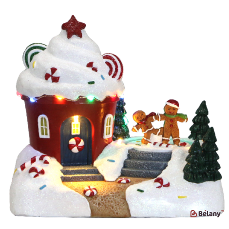 Figurină interactivă „Christmas Town #8” 3xAA, USB, 8 melodii