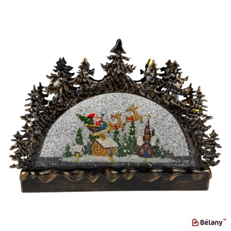 Figurină interactivă „Pădure” bronz, muzică, lumină, USB, 3 buc. baterii AA