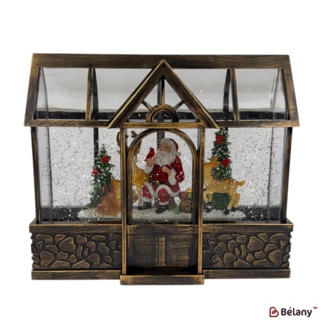 Figurină interactivă „Casă magică” bronz, muzică, lumină, USB, 3 buc. baterii AA