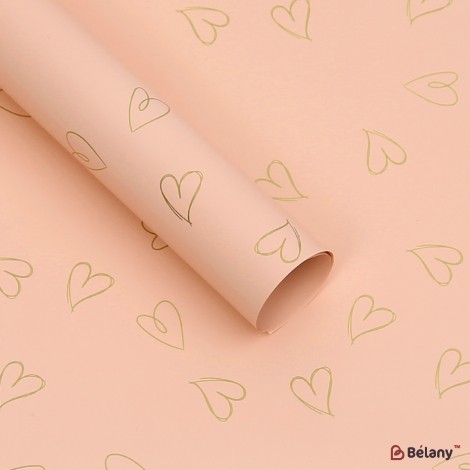 Celofan „Ocean of Hearts” portocaliu #053