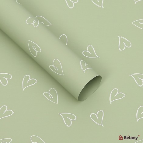 Celofan „Ocean of Hearts” verde #081