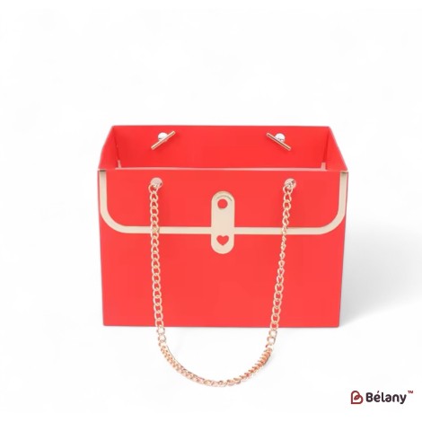 Set 4 genti rosu, pe lant placat cu aur