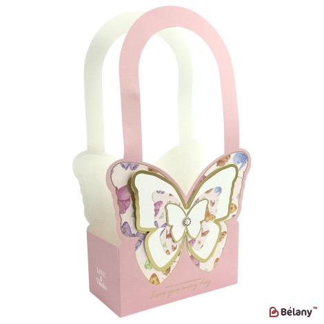 Set 2 pachete pentru flori roz "Butterfly" 18x9x36.5