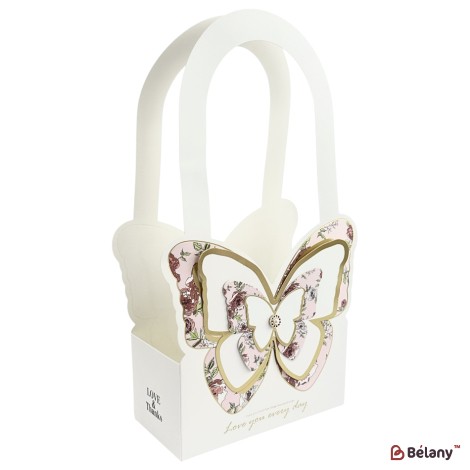 Set 2 pachete pentru flori alba "Butterfly" 18x9x36.5