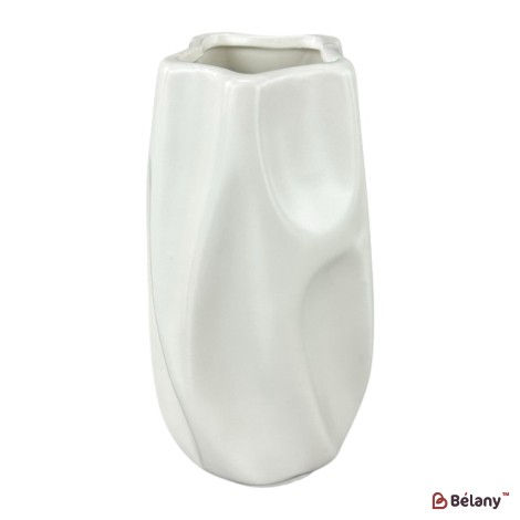 Vaza mare din ceramica "Waves" alba