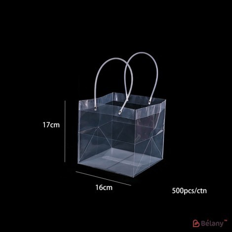 st of 10 plastic bags for flowers"Invis" 17x16x15