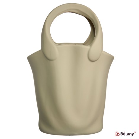 Vaza ceramica "Handbag M" verde 28x12