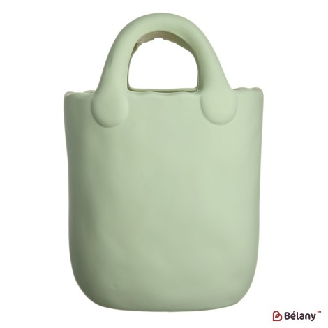 Vaza ceramica "Handbag S" verde 22x14