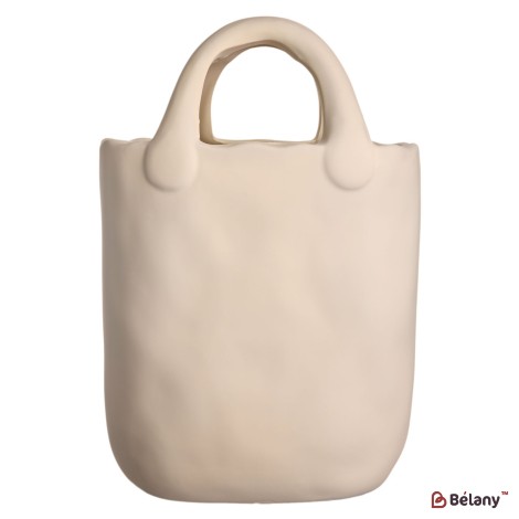Vaza ceramica "Handbag L" crema 28x17