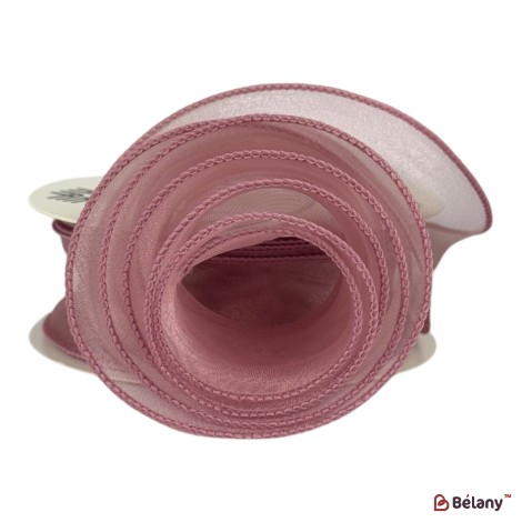 Panglică din organza "Uni", roz liiac,  4cm / 9,11m #1004