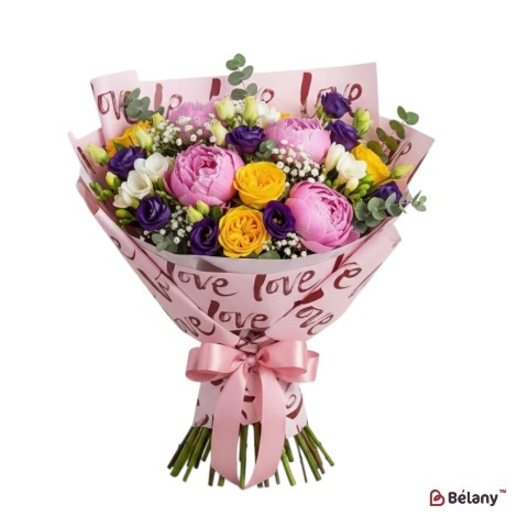 Celofan roz "Love Love" #02