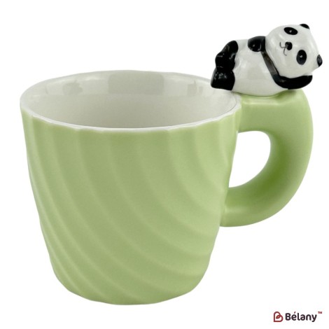 Cana din ceramica "Panda relax" verde