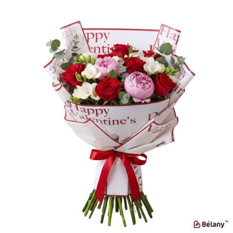 Celofan "Valentines day" contur roșu #03