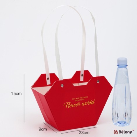 Set  10 bags for flowers, 23/15/9 red