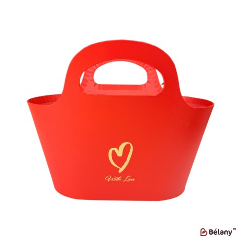Cutie de flori „with love”, rosu