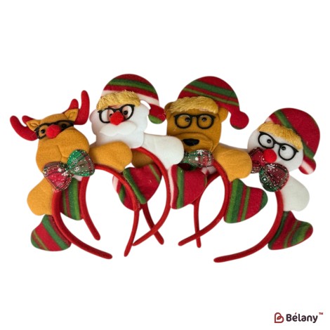 Bentițe de Crăciun "Pomuleți Festivi" — set 12 bucăți, mix
