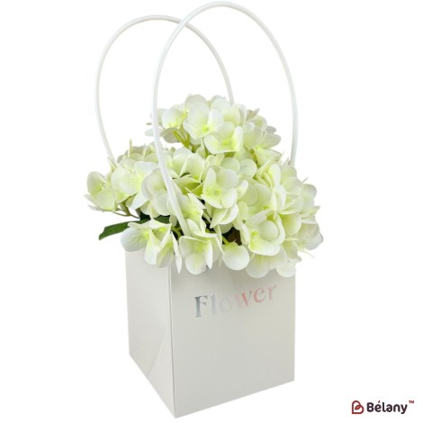 Set 10 pachete pentru flori alb "Flower #2" 13x12.5x15