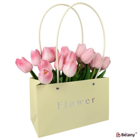 Set 10 pachete pentru flori galben "Flower #3" 22x10.5x13.5