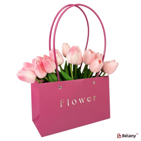 Set 10 pachete pentru flori fucsie "Flower #3" 22x10.5x13.5