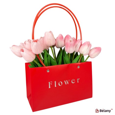 Set 10 pachete pentru flori roşu "Flower #3" 22x10.5x13.5