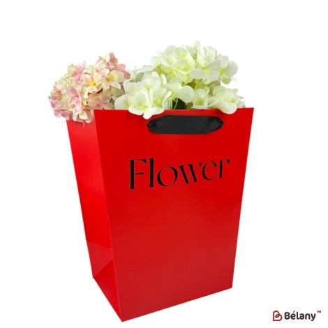 Set 10 pachete pentru flori roşu "Flower #4" 25.5x20.5x30