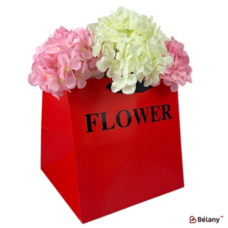 Set 10 pachete pentru flori roşu "Flower #6" 28x28x28