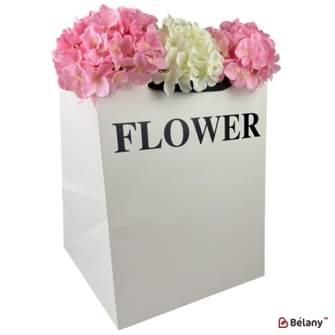 Set 10 pachete pentru flori alb "Flower #7" 32x32x40