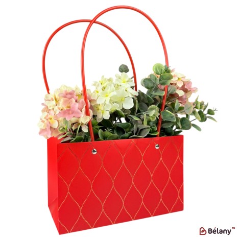 Set 10 pachete pentru flori roşu "Flower #9" 22x13x10