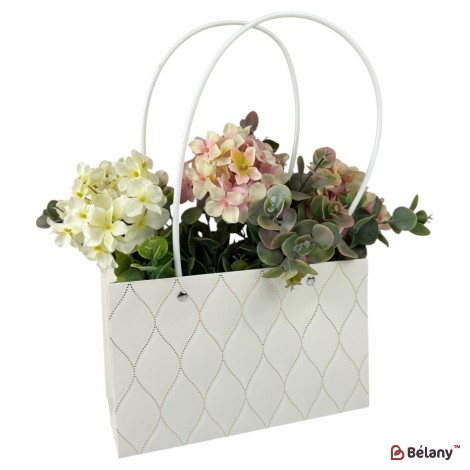 Set 10 pachete pentru flori alb Flower #9" 22x13x10