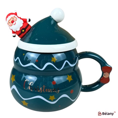 Cană de Crăciun „Santa Party” verde, 480 ml